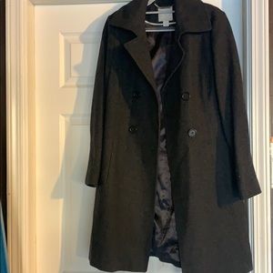 Long wool double breasted coat